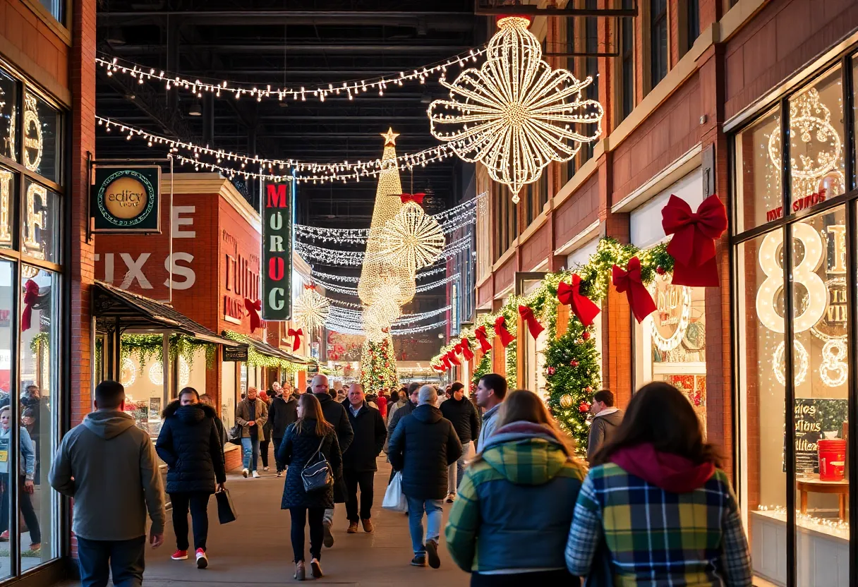 Shoppers in Indianapolis during the Christmas season