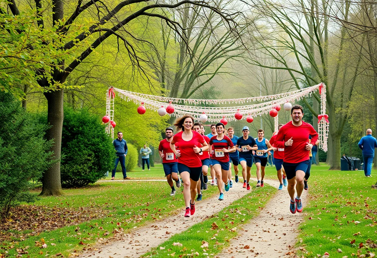 Runners in a scenic park during the ITRA Holiday Party