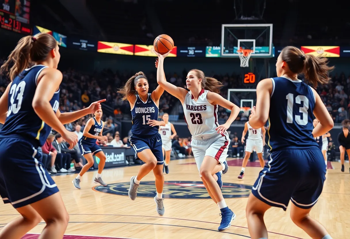 IU Indianapolis Jaguars in action against Detroit Mercy Titans