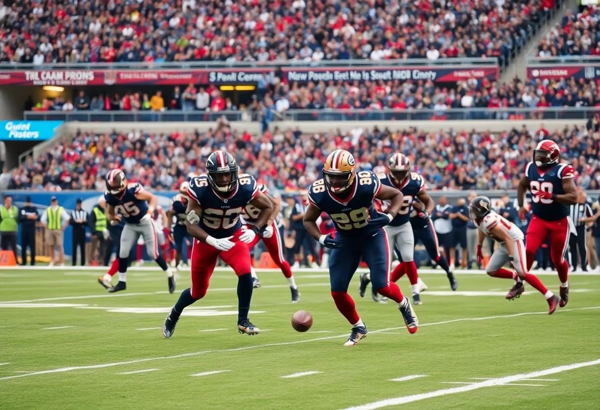 Jacksonville Jaguars players on the field during the game against Tennessee Titans