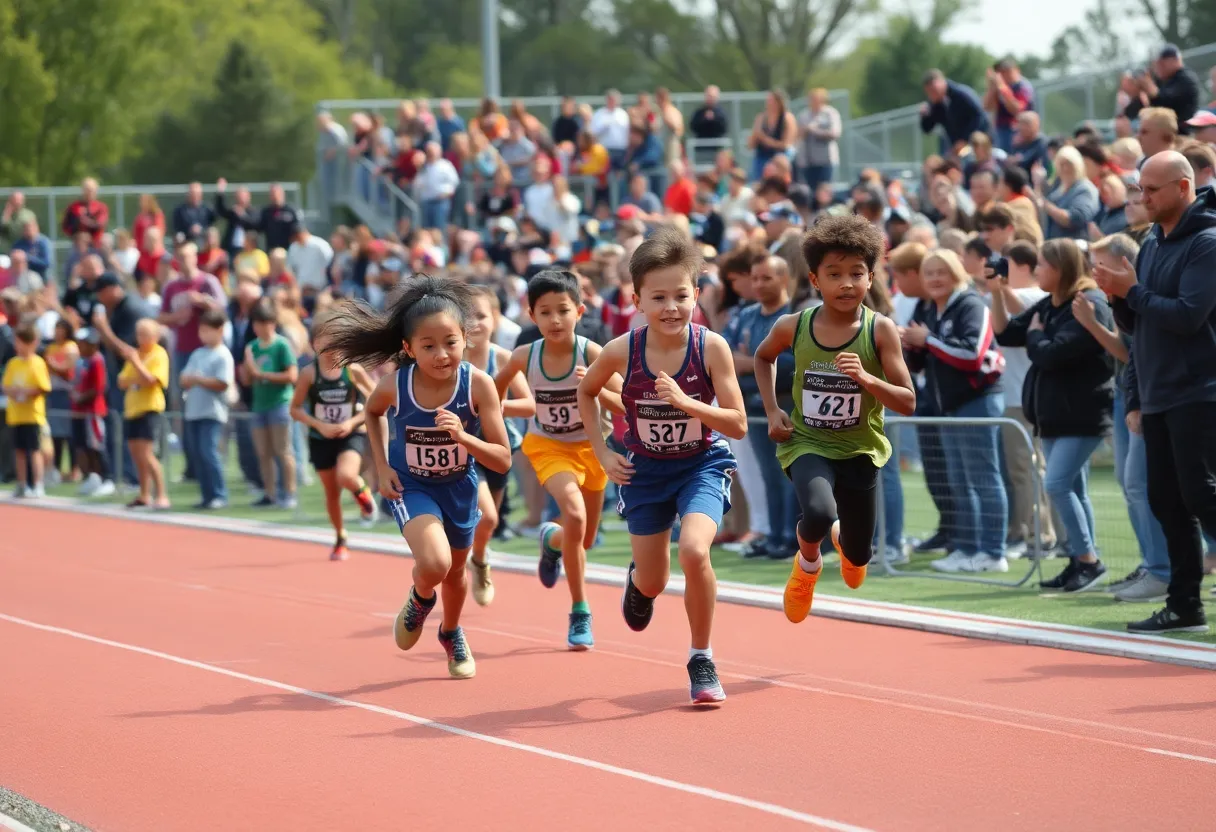 Jahzara McAlister celebrating her victory in track and field.