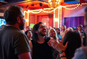 Jodi White performing comedy in Indianapolis