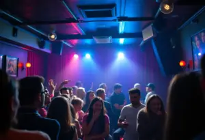 Audience enjoying a live comedy performance at Helium Comedy Club