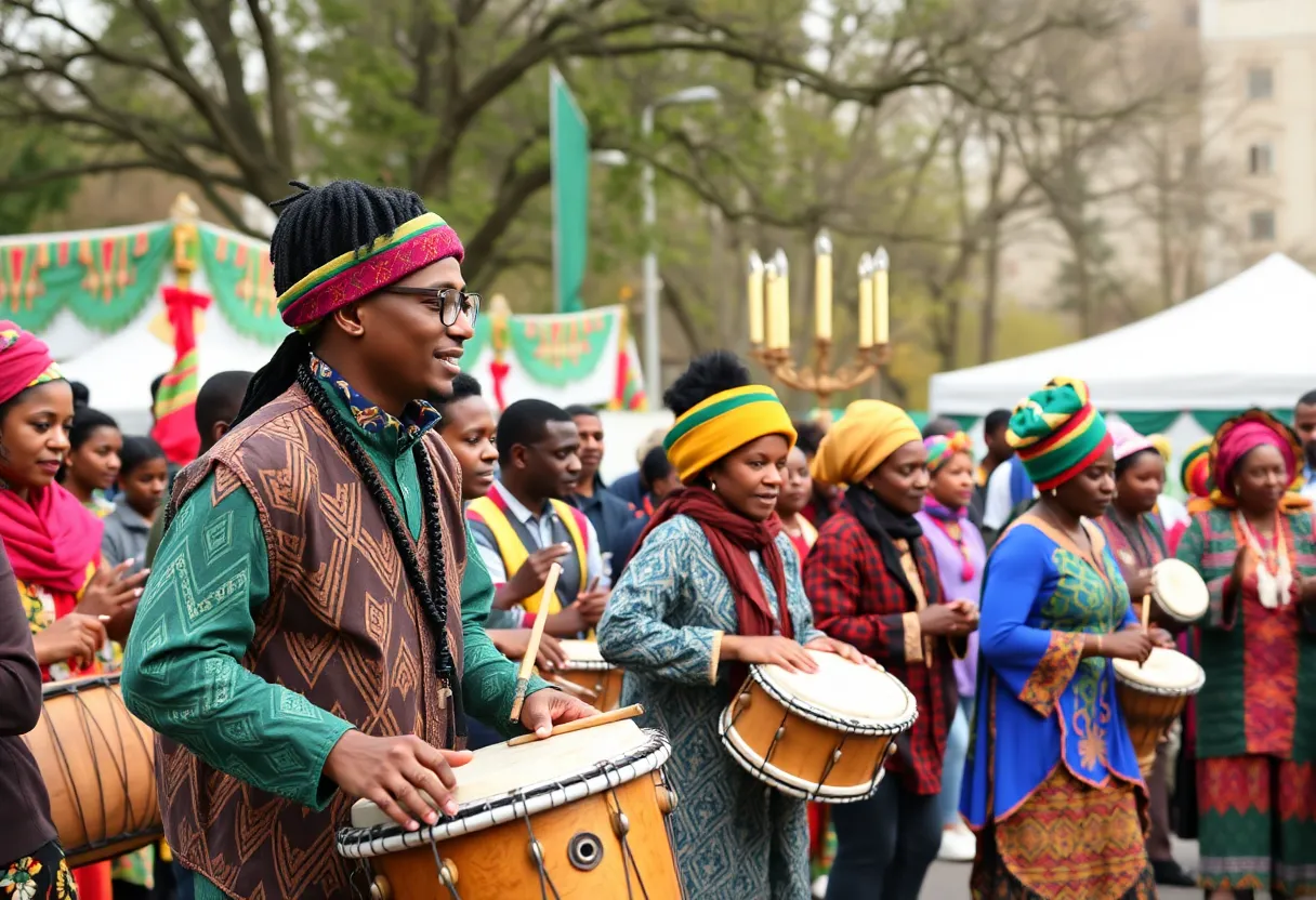 Community gathering at the Kwanzaa festival in Indianapolis