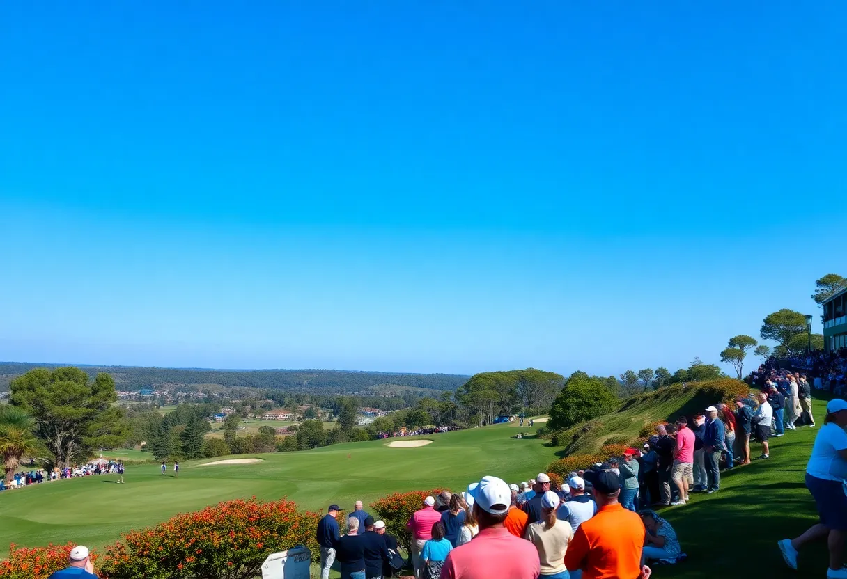 Spectators enjoying the LIV Golf tournament at The Club at Chatham Hills