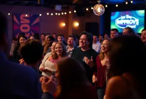 Audience enjoying a comedy improv show at Madam Walker Legacy Center