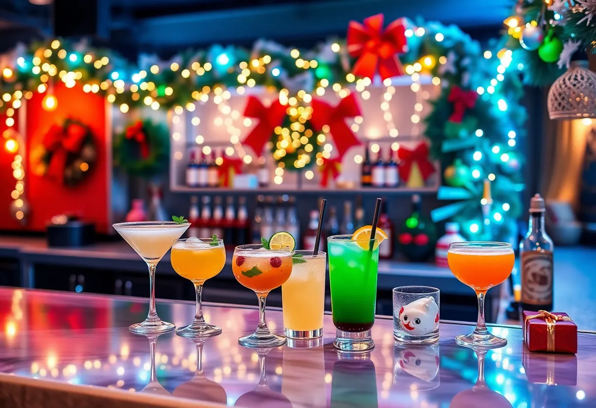 Christmas decorations at the Miracle on Maryland pop-up bar