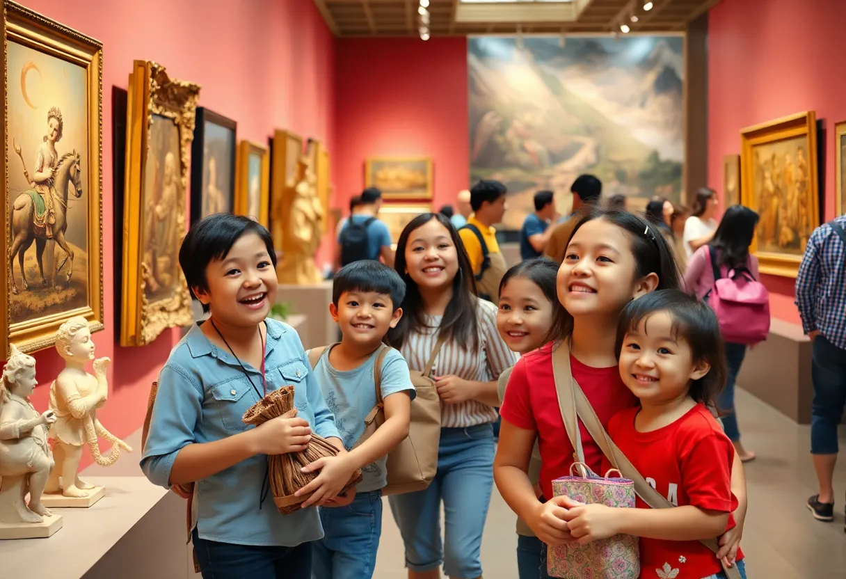 Families enjoying the Museums on Us program at a cultural institution