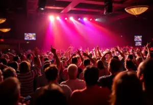 Crowd enjoying a live concert performance by Nate Venturelli at a casino.