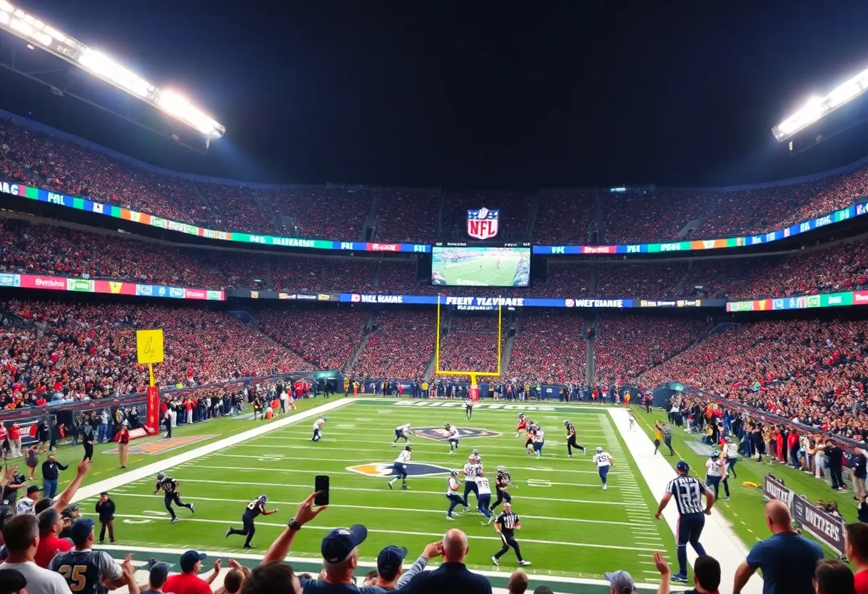 NFL stadium filled with fans during playoff game
