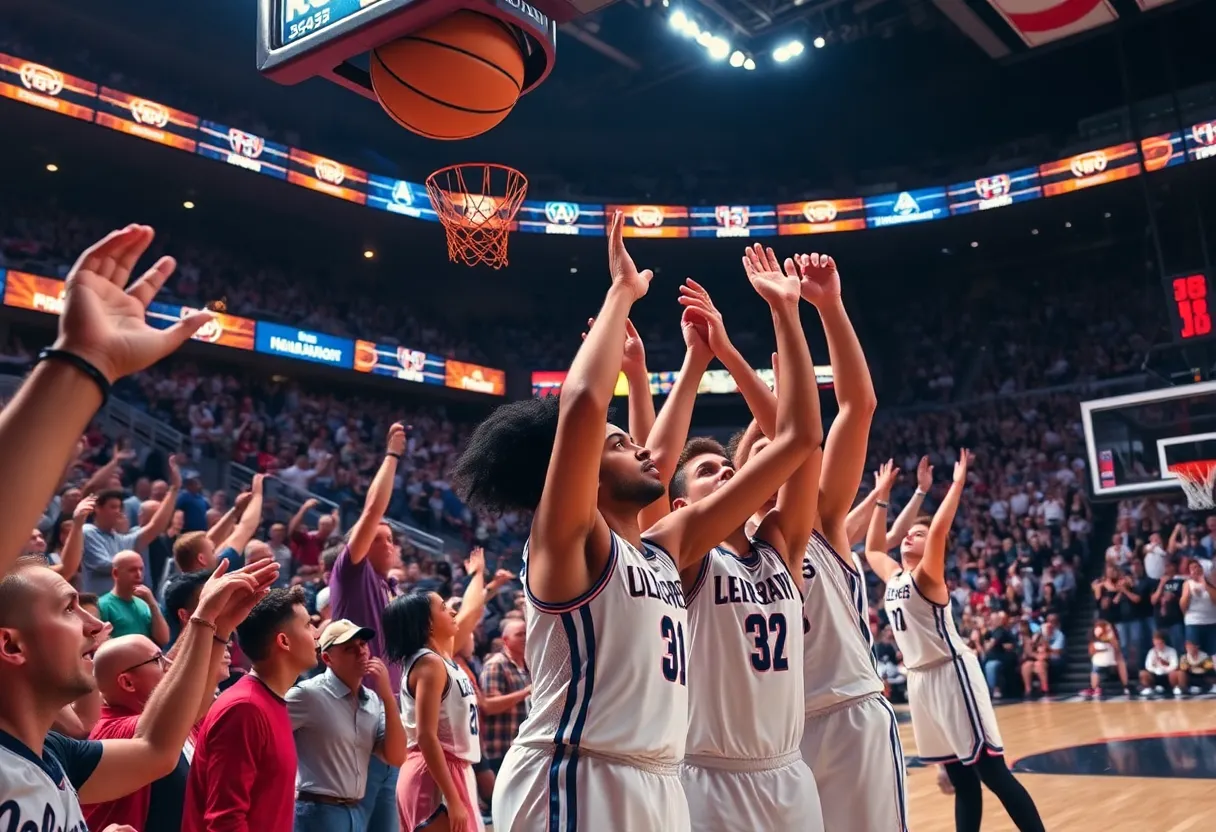 Action shot from the Pacers vs Nuggets basketball game