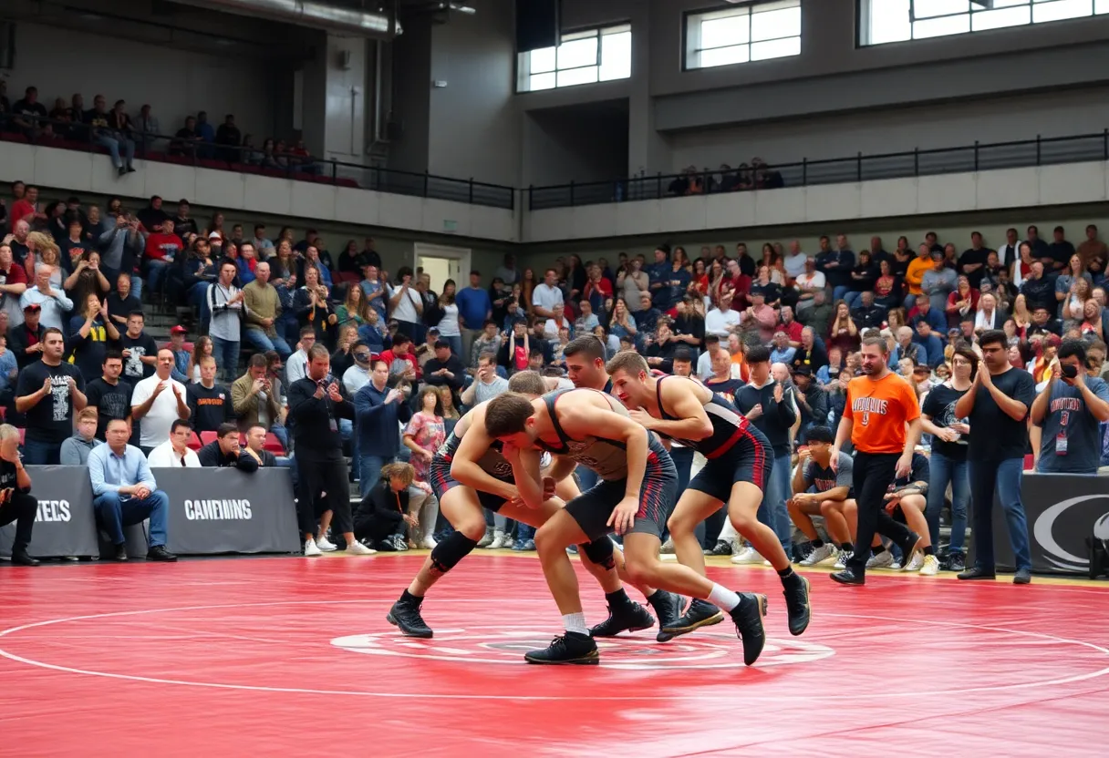 Wrestlers competing at the Midwest Classic tournament
