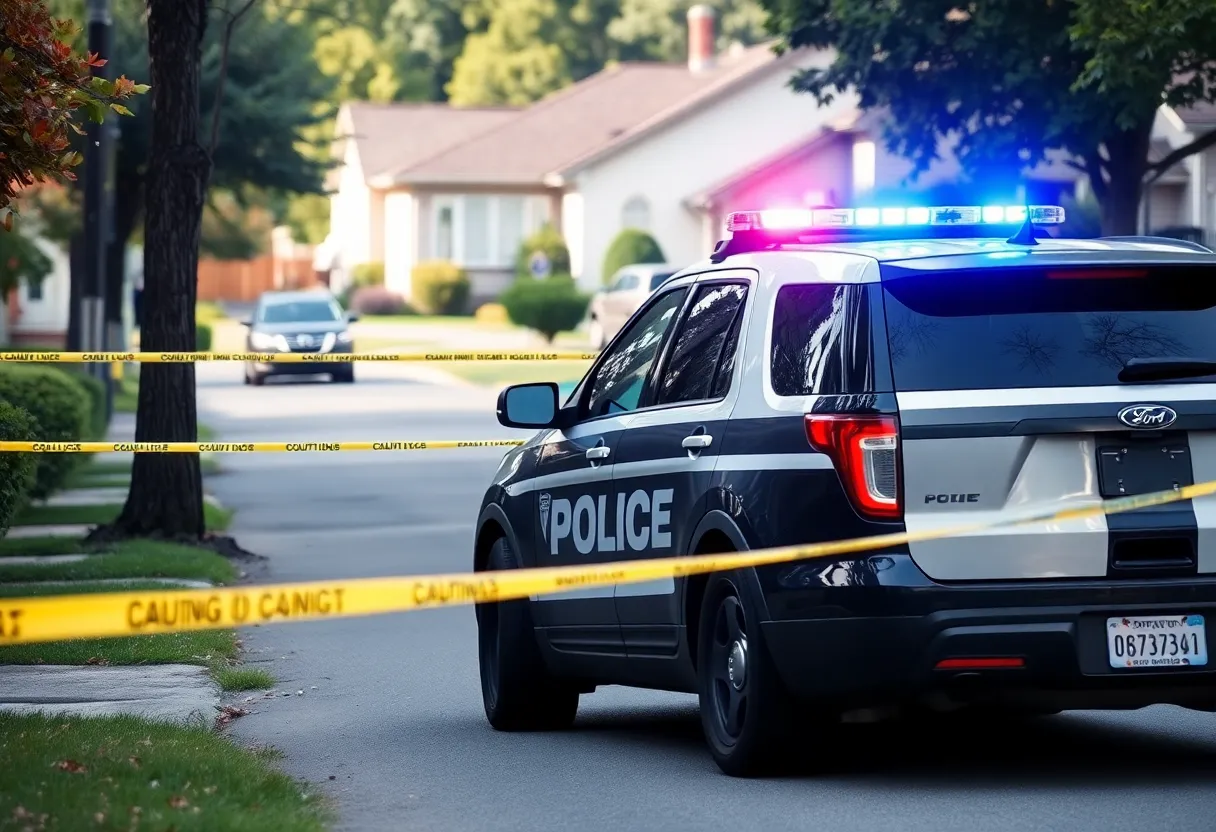 Police officers at the scene of a shooting incident