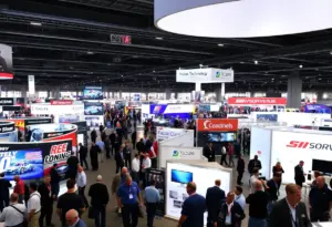 Exhibitors and attendees at the 2025 PRI Show in Indianapolis