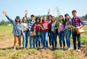 Students celebrating agricultural scholarship award