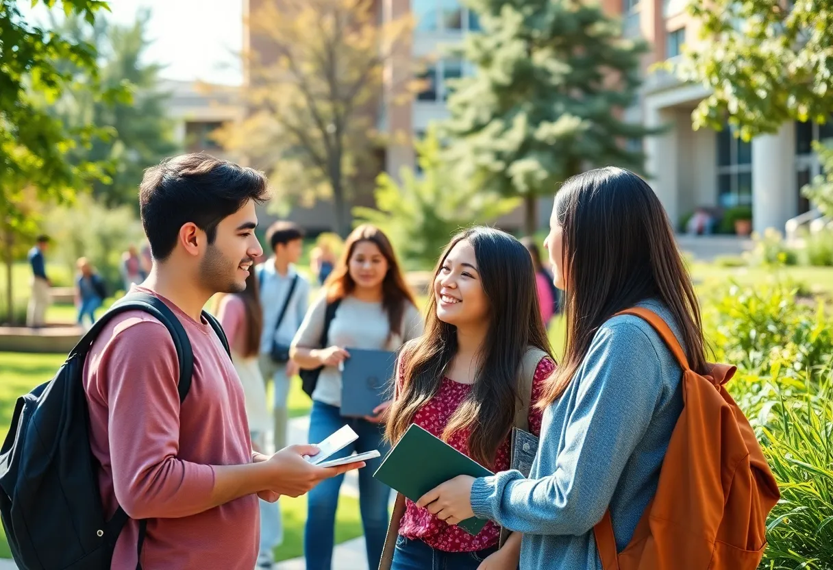 Students on Purdue University campus engaging in collaborative learning.