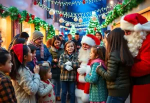 Families at a local Santa Claus meet-and-greet event in Indianapolis