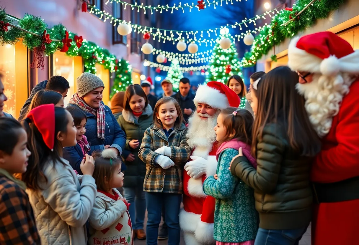 Families at a local Santa Claus meet-and-greet event in Indianapolis