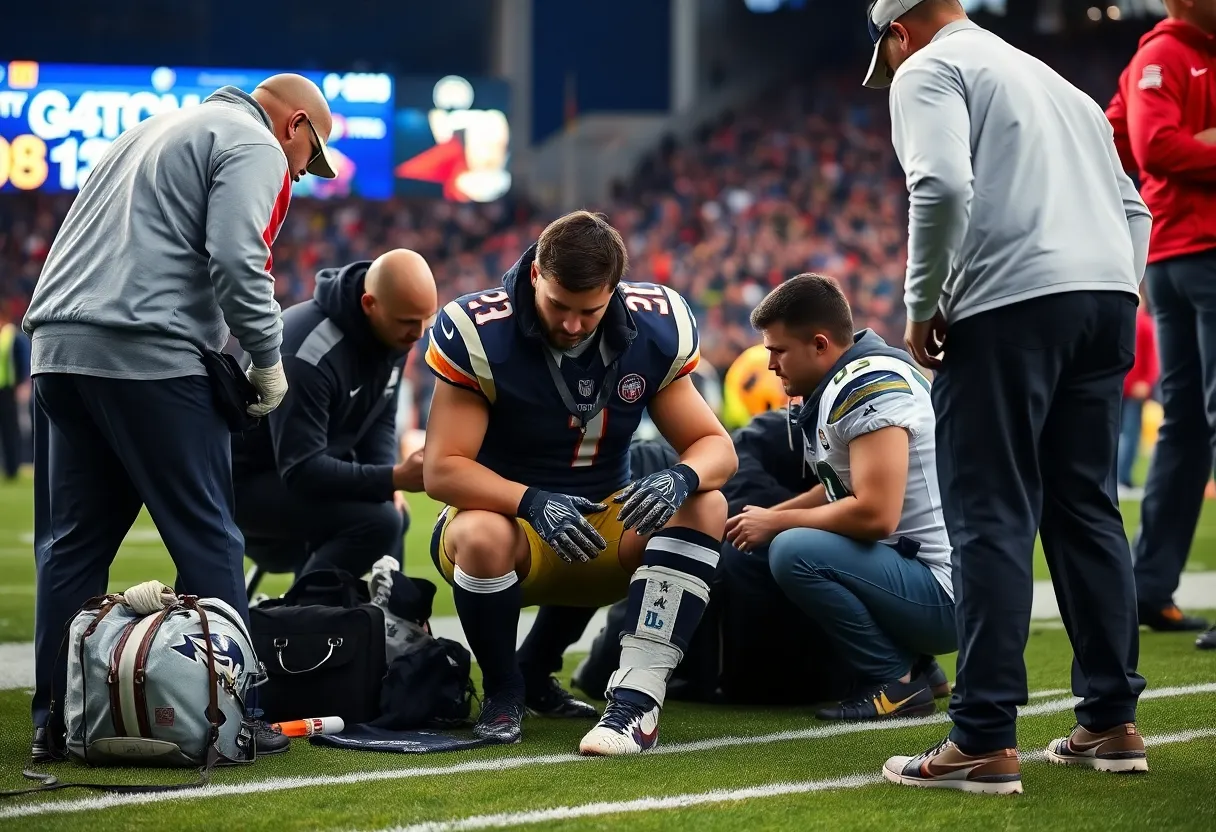 Colts cornerback on the sidelines with a walking boot