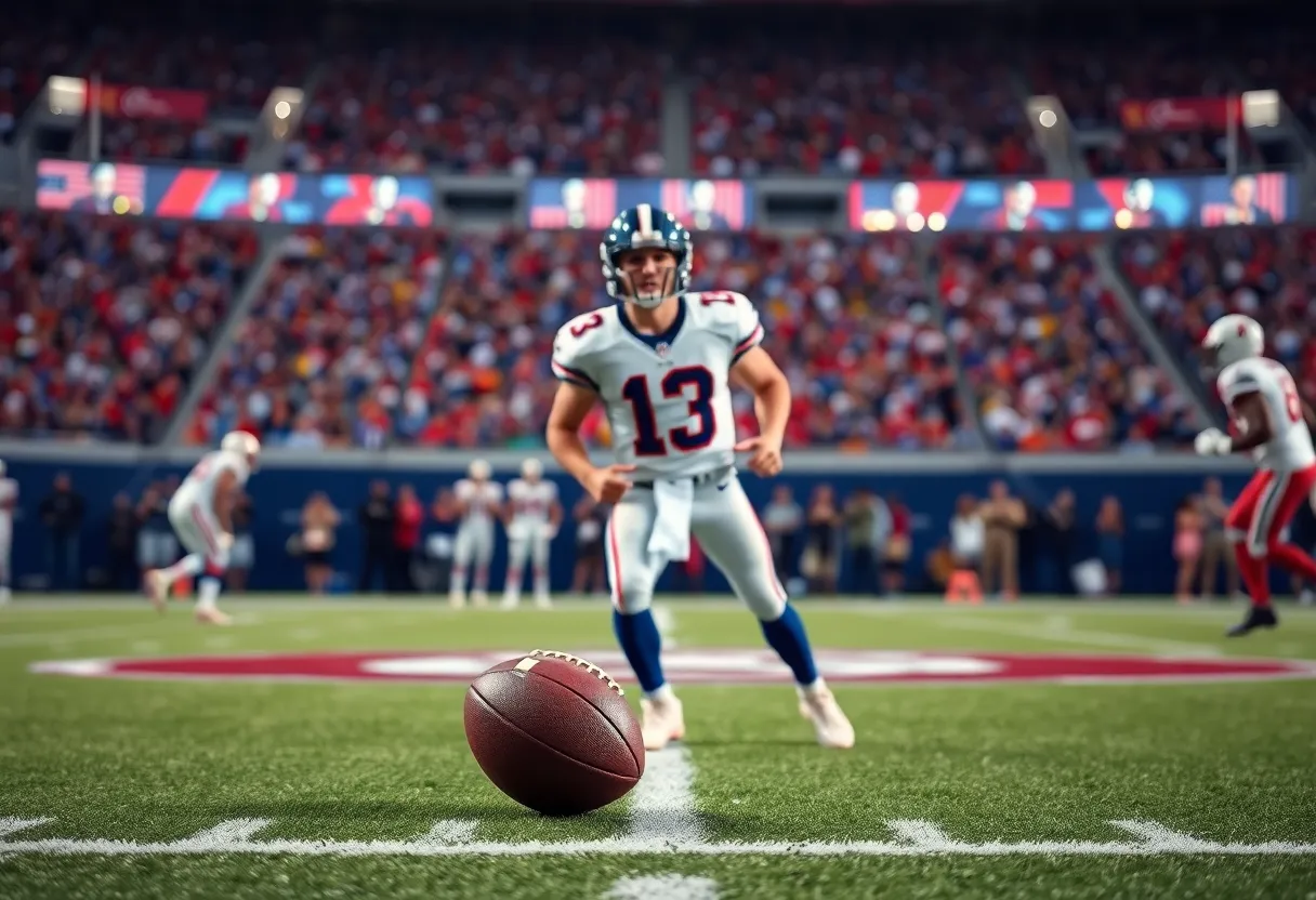 Visual representation of a potential NFL trade involving a rookie quarterback.