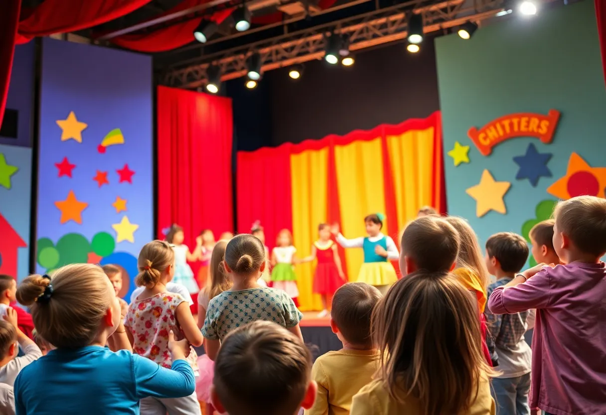 Children enjoying a theatrical performance of ShooBeeLoo
