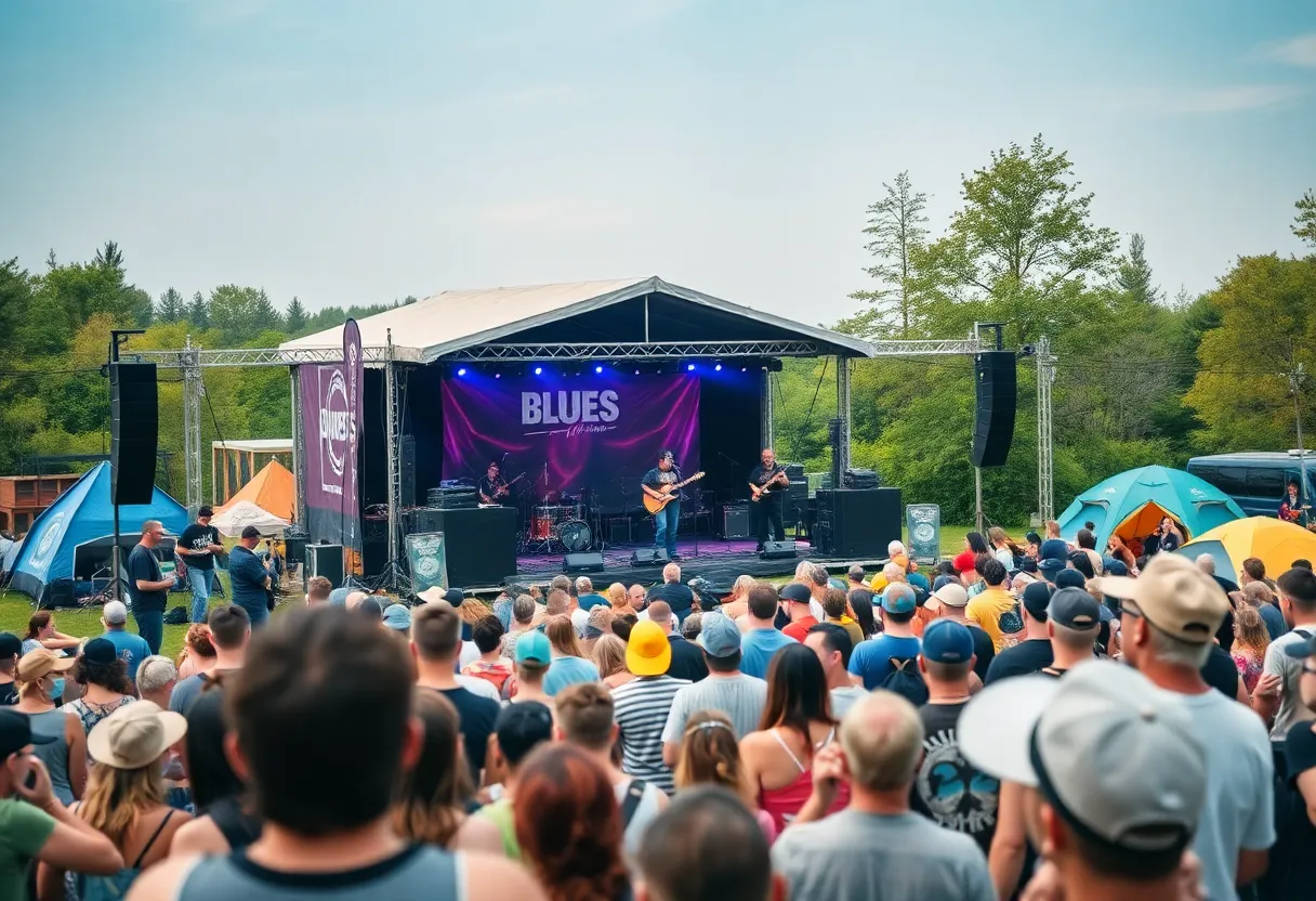 Crowd enjoying the Southern Indiana Blues Festival