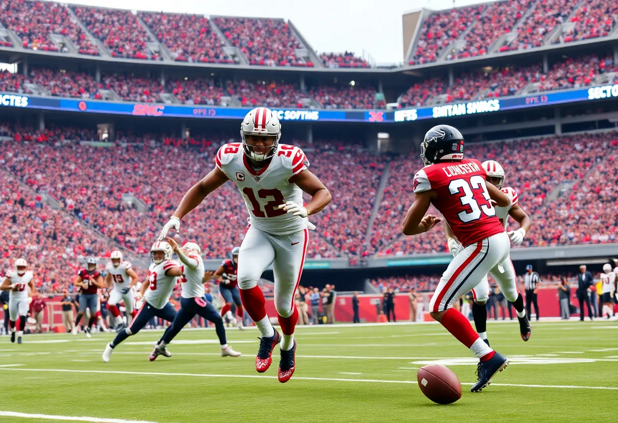 Football players in action during the Texans vs Colts game