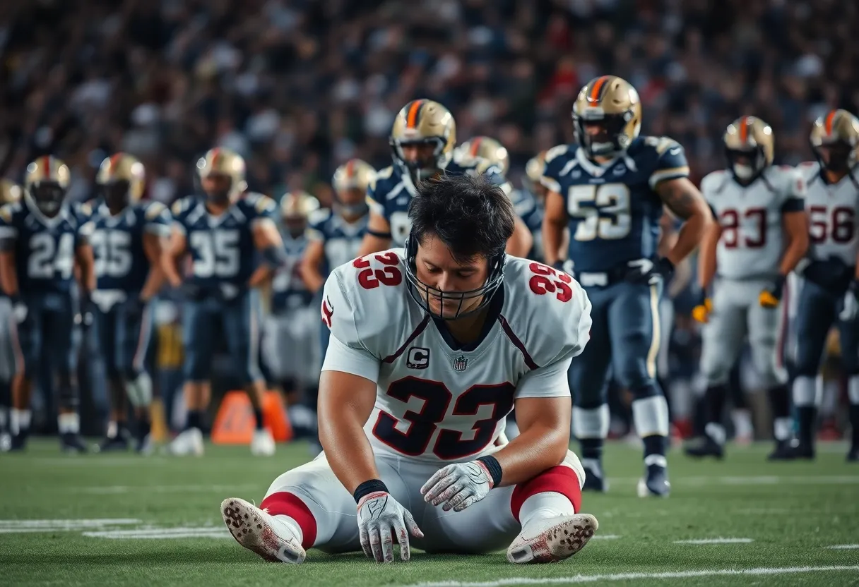 Cincinnati Bengals player injured on the field during a game against the Jets