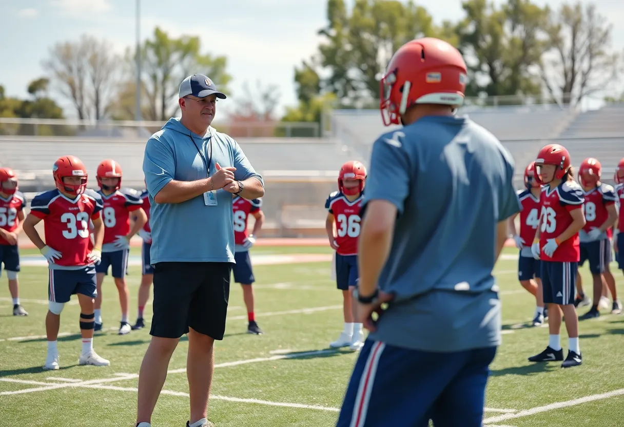 T.Y. Hilton leading football practice at Miami Springs High School