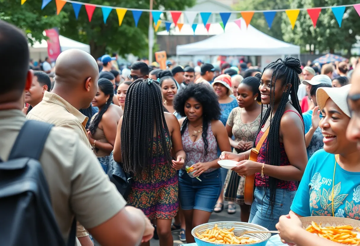 Community members celebrating at the Umoja Village Celebration.