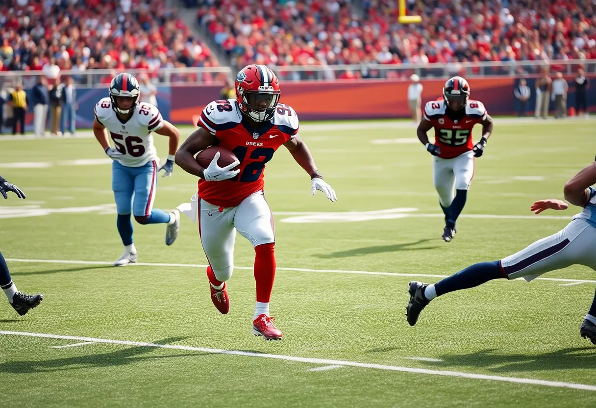 NFL running back in action on the field