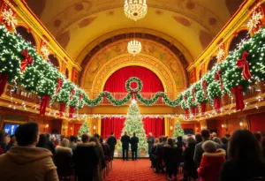 Crowd enjoying the festive atmosphere at the Yuletide Celebration in Indianapolis