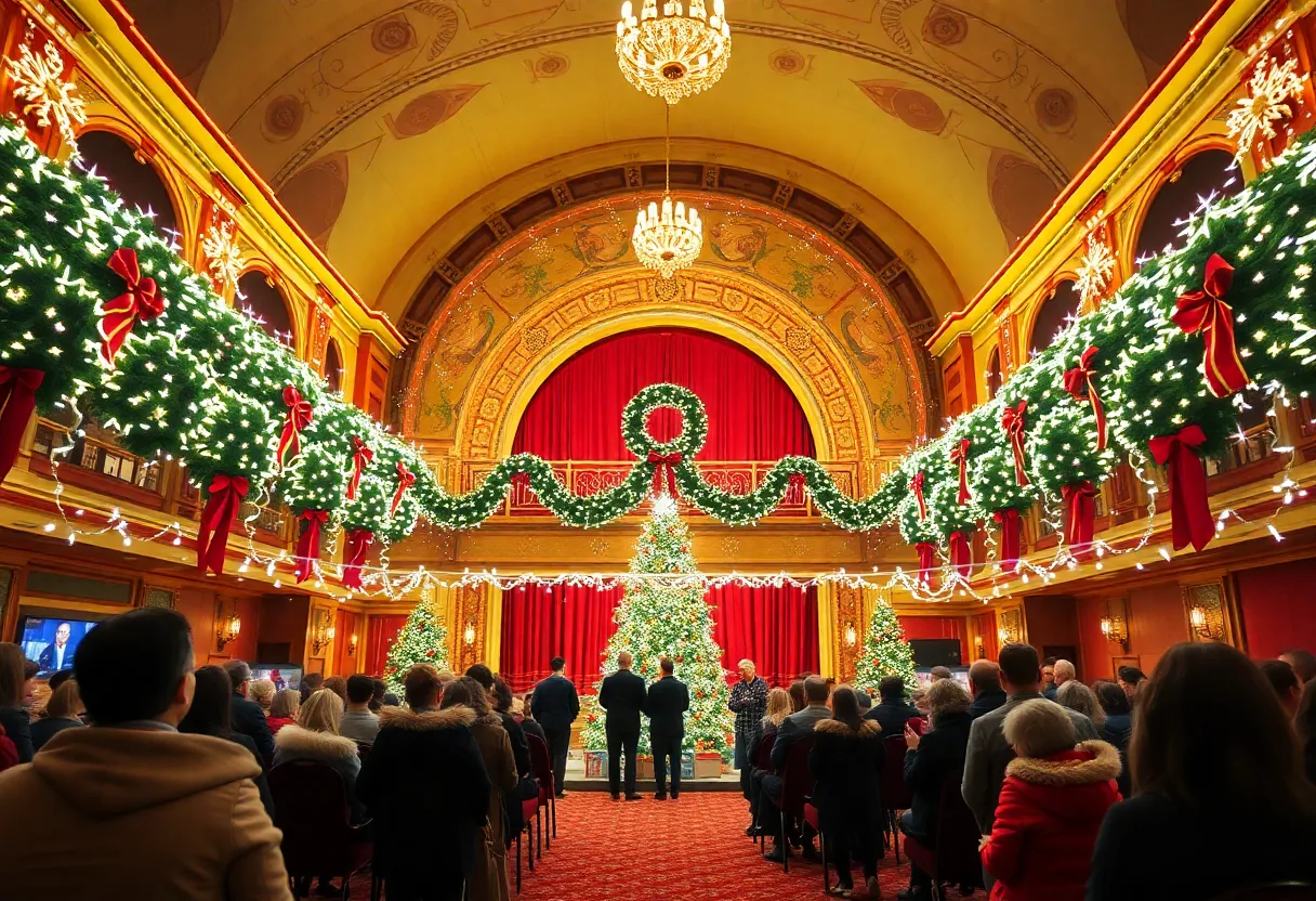 Crowd enjoying the festive atmosphere at the Yuletide Celebration in Indianapolis