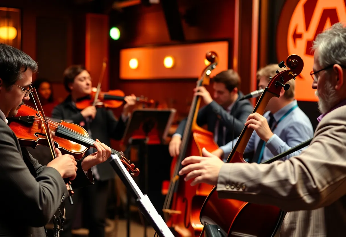 Jazz concert featuring Zach Brock performing on stage