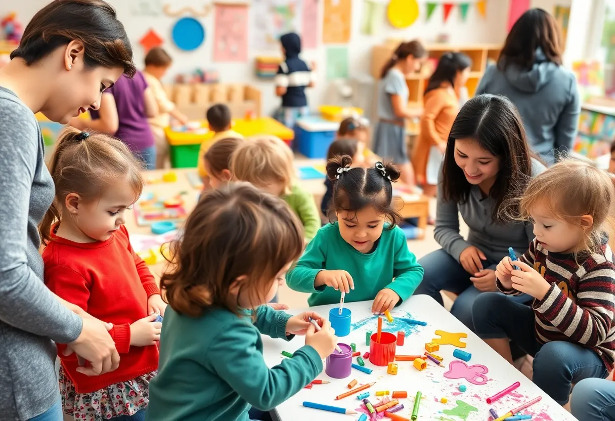 Interactive class for toddlers and caregivers at the Indianapolis Art Center