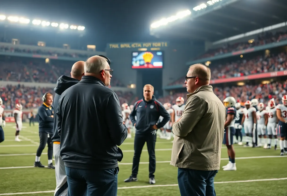 Buffalo Bills coaching staff in a meeting discussing strategies