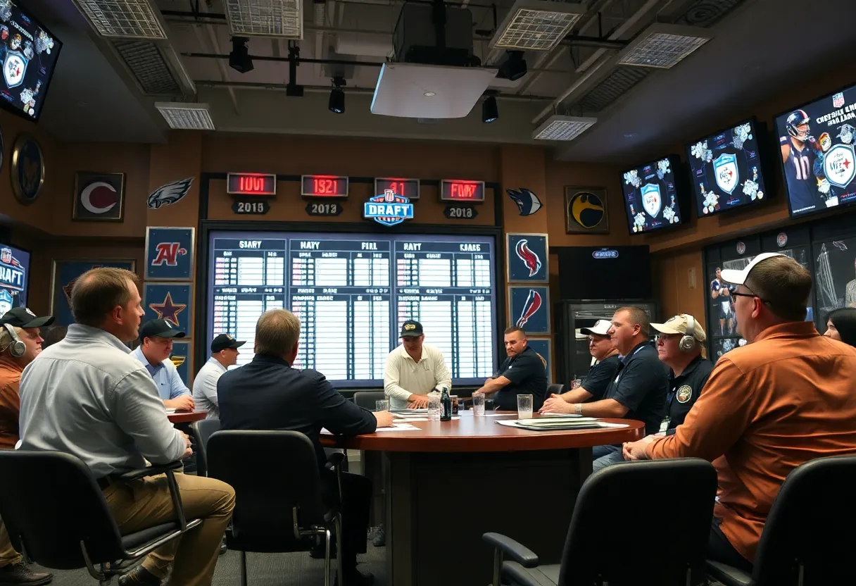 NFL draft discussion with Indianapolis Colts team executives