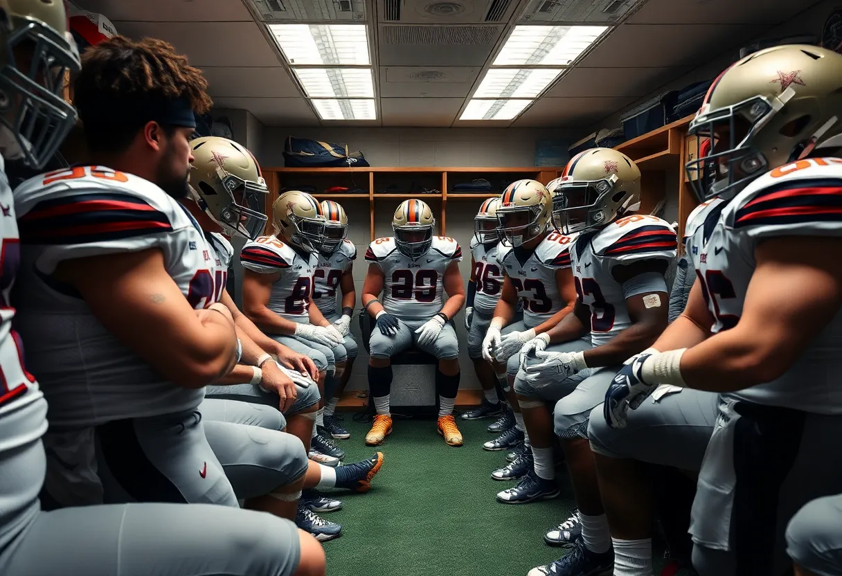 Indianapolis Colts players in a locker room discussing game preparations