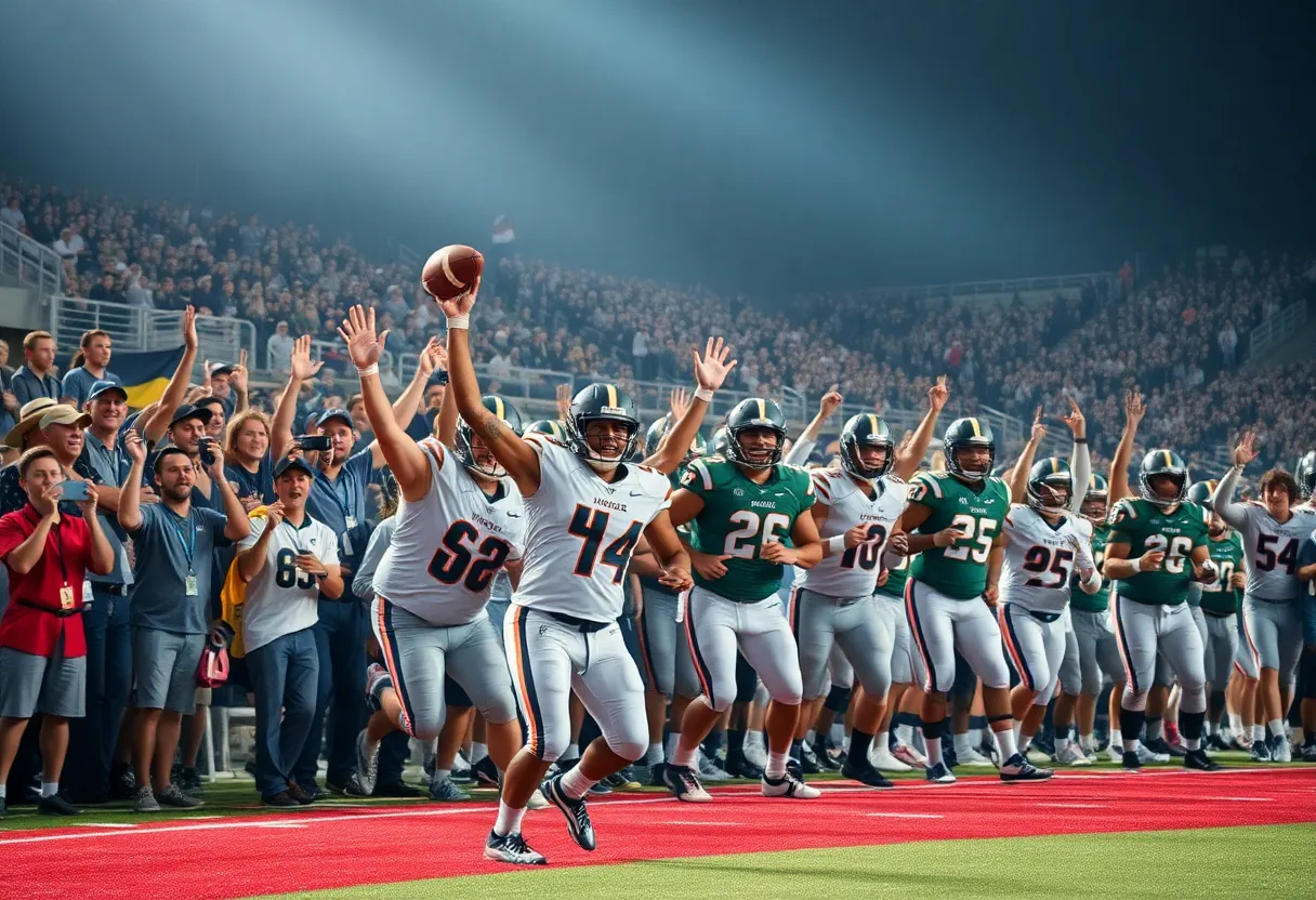 Indianapolis Colts football scene with fans cheering for their team