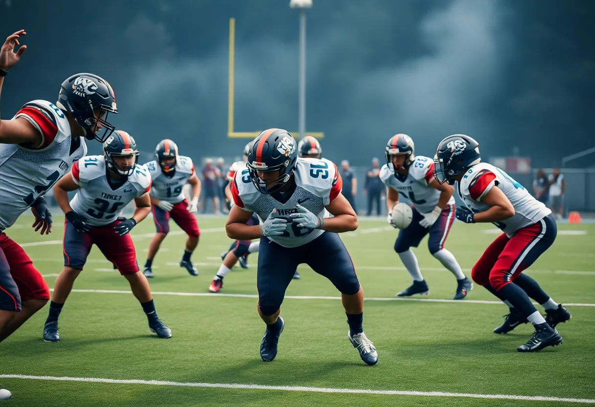Indianapolis Colts players practicing on the field