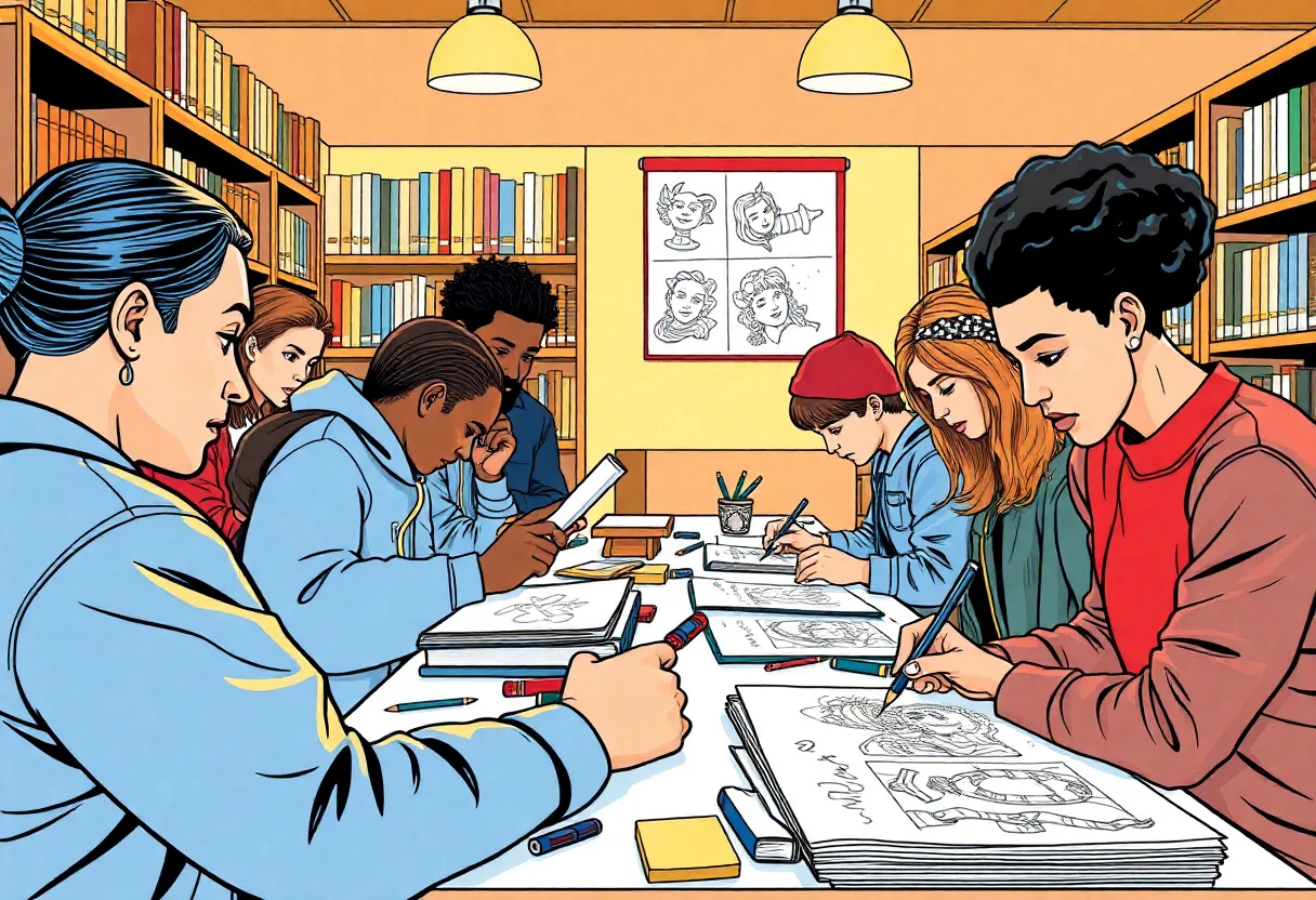 Artists participating in the Comic Book in a Day Challenge