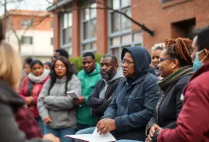 Residents discussing safety measures in Indianapolis