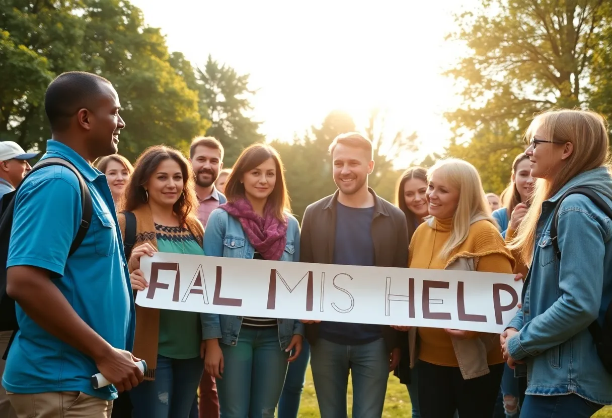 Community members supporting missing persons search efforts