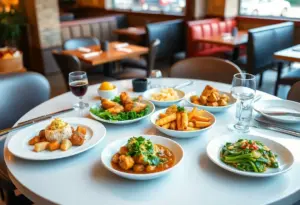 Three-course meal presented at a restaurant during Devour Indy Winterfest