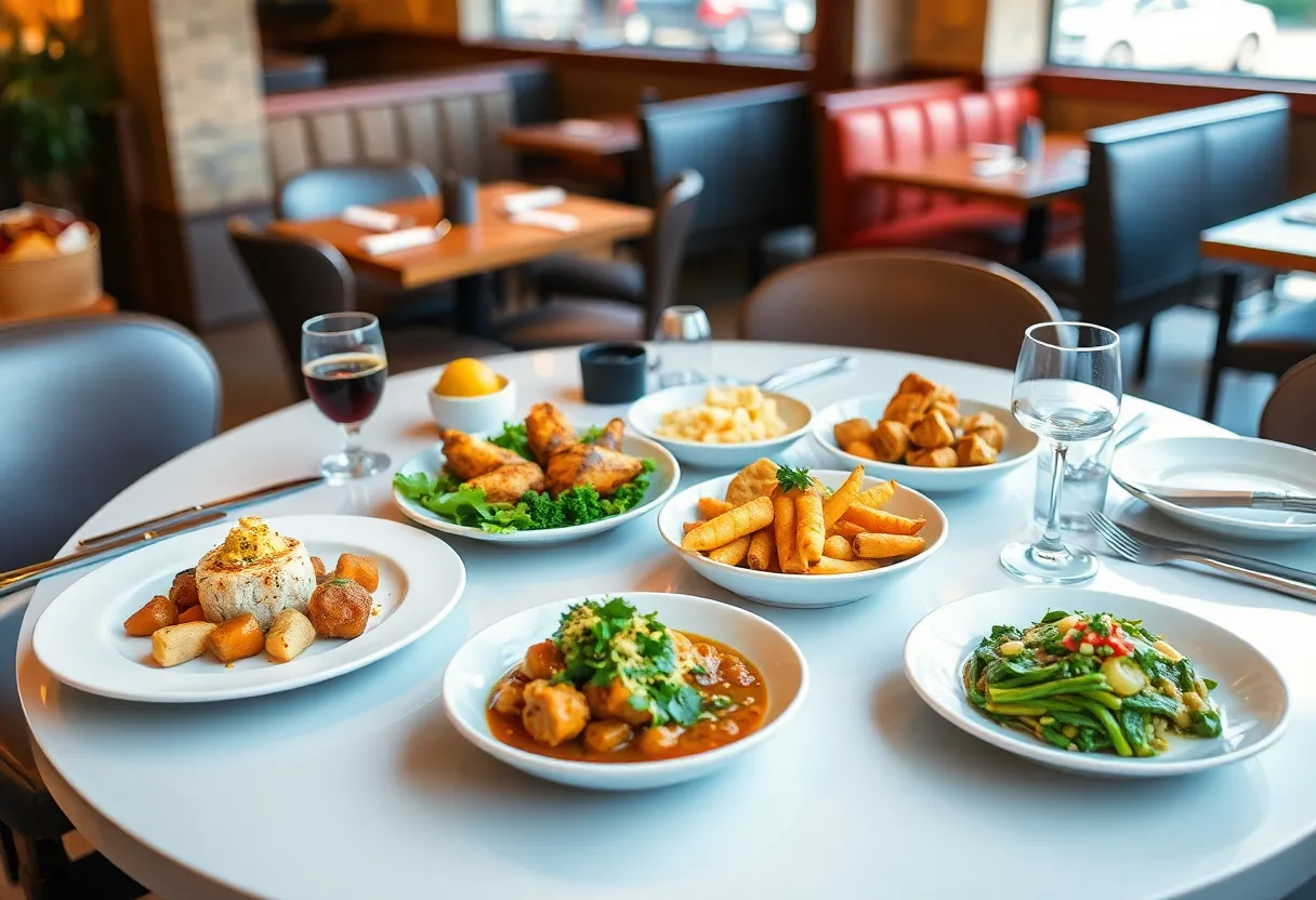 Three-course meal presented at a restaurant during Devour Indy Winterfest