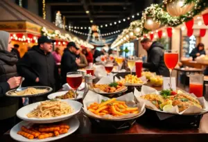 Assorted dishes from local Indianapolis restaurants at Devour Indy Winterfest