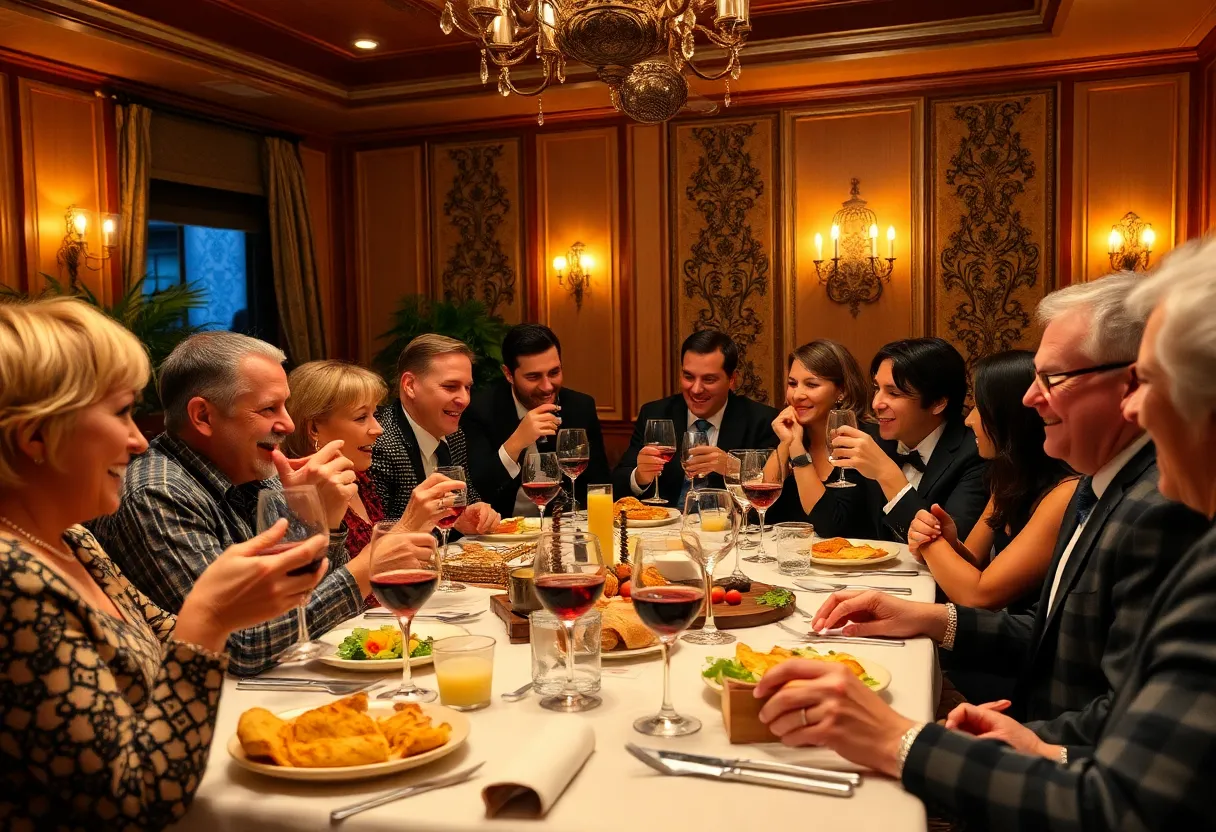 Guests enjoying the Dinner Detective Mystery Show at the Sheraton Indianapolis Hotel