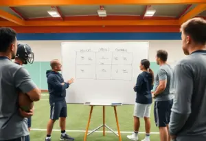Eagles coaching staff discussing strategies