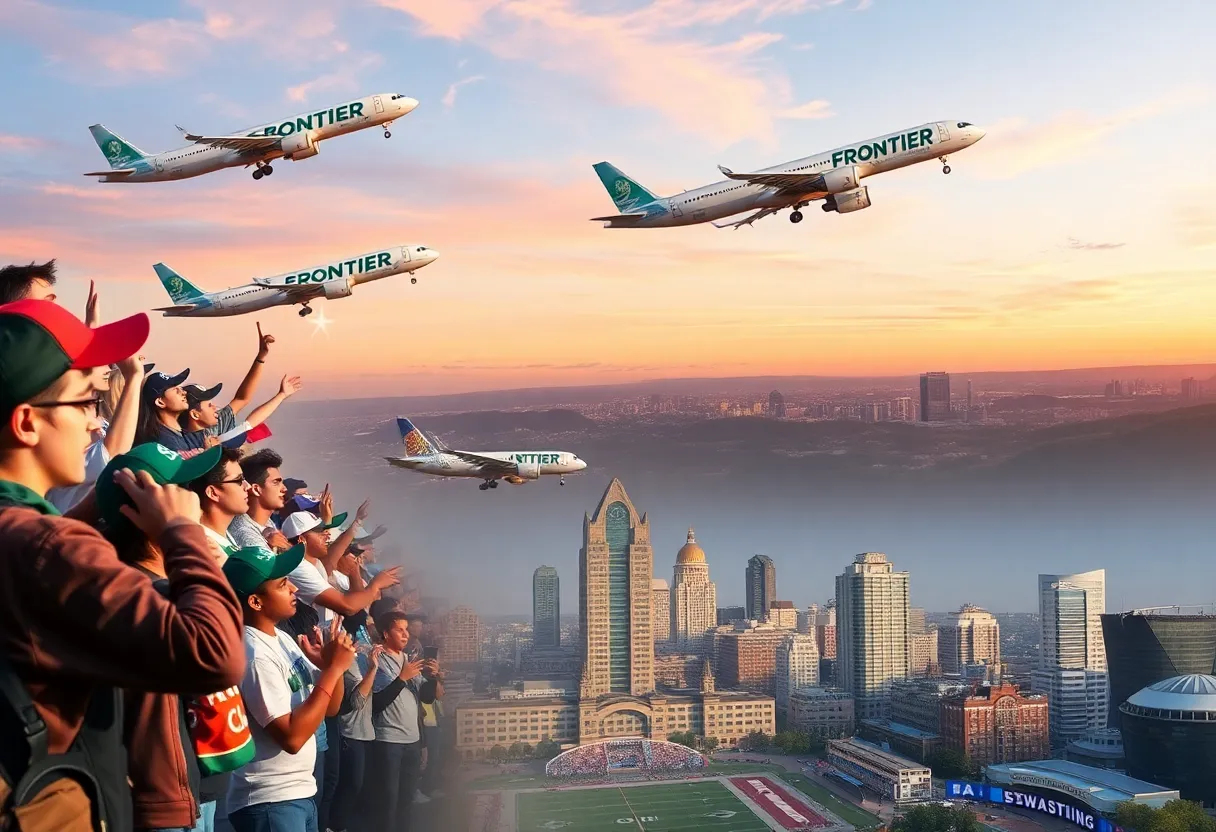 Fans traveling with Frontier Airlines to the National Championship in Atlanta