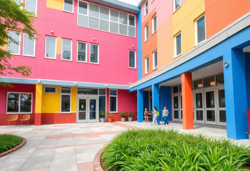 Exterior view of Global Prep Academy's new middle school building